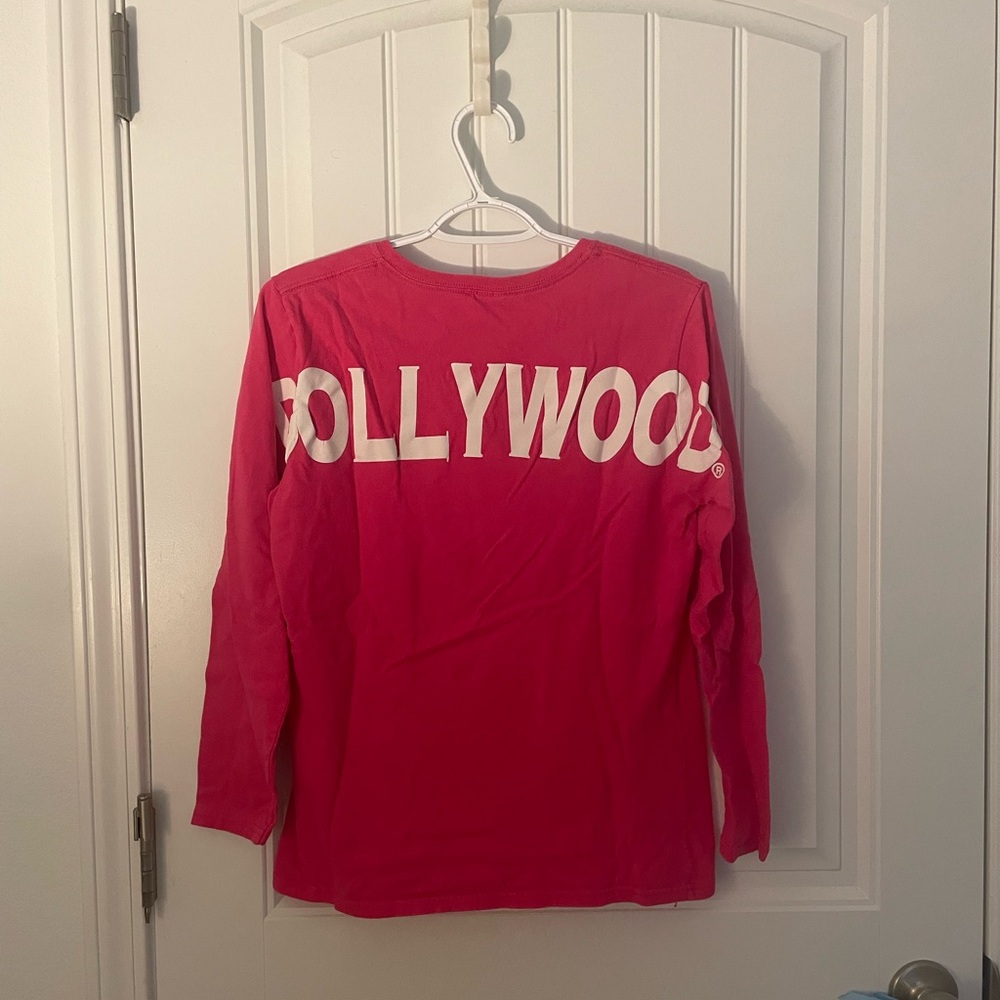 Pink Long Sleeve Shirt with Bold White Text